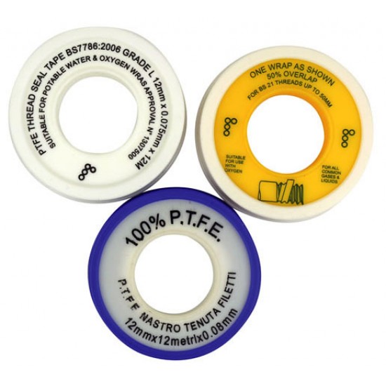 PTFE Tape Approved Water 12mmx12m